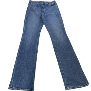Old Navy Wow Bootcut Jeans Womens 6 Tall Mid Rise Dark Wash Stretch Blue Denim